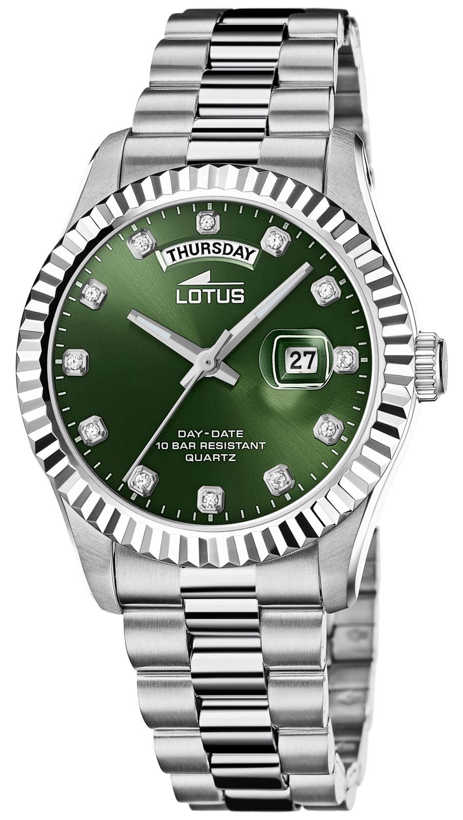 Lotus L18854/6 Freedom Day/Date Quartz (41.5mm) Green Dial Watch