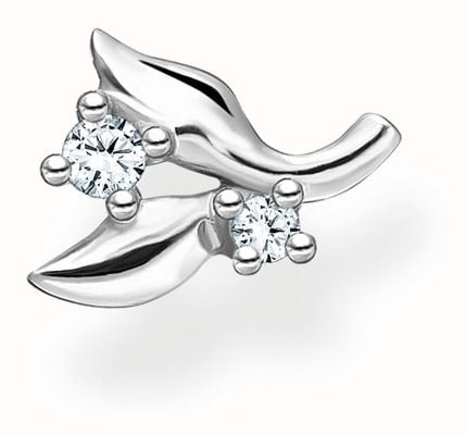 Thomas Sabo Leaves with White Stone Silver Single Ear Stud H2222-051-14