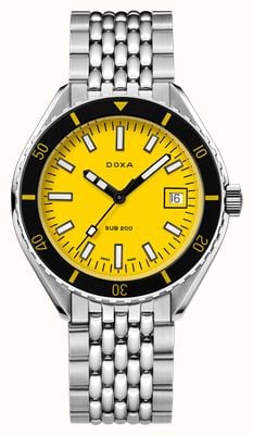 DOXA SUB 200 Divingstar (42mm) Yellow Iconic Dial / Stainless Steel Rice-Grain Bracelet 799.10.361.10