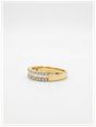 Baugette & Round Brilliant Cut Diamonds 18ct Yellow Gold Band Ring J94681 - alternate view 2