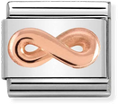 Nomination Classic Infinity 9ct Rose Gold & Steel Charm 430106/03