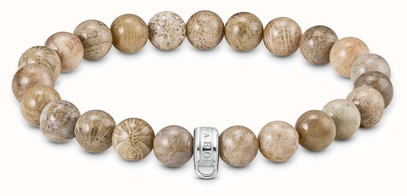 Thomas Sabo Silver Bracelet With Daisy Jasper Beads 19cm X0293-014-16-L19