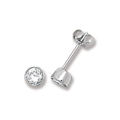 Treasure House G5288CZ Silver Round Rubover 4mm Cubic Jewellery