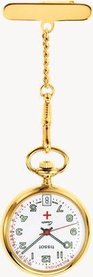 Tissot Pendants Infirmiere Nurse's Fob Watch (30.1mm) White Dial / Gold PVD Stainless Steel T81722212
