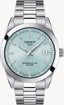 Tissot Men's Gentleman Powermatic 80 Silicium (40mm) Blue Dial / Stainless Steel Bracelet T1274071135100