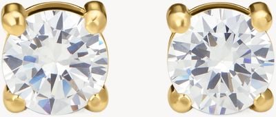 D.LOUISE 14ct Yellow Gold PVD Cubic Zirconia Stud Earrings YBE-12-06