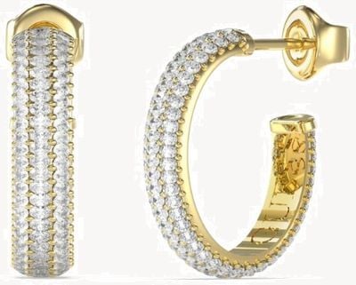 Guess Essenza Women's Gold Cubic Zirconia Hoop Earrings UBE06020YG