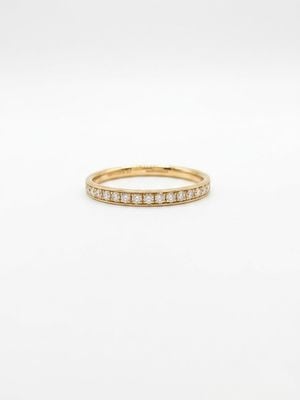 James Moore & Co 0.20ct Round Brilliant Natural Diamond 18ct Yellow Gold Half Eternity Ring J7928