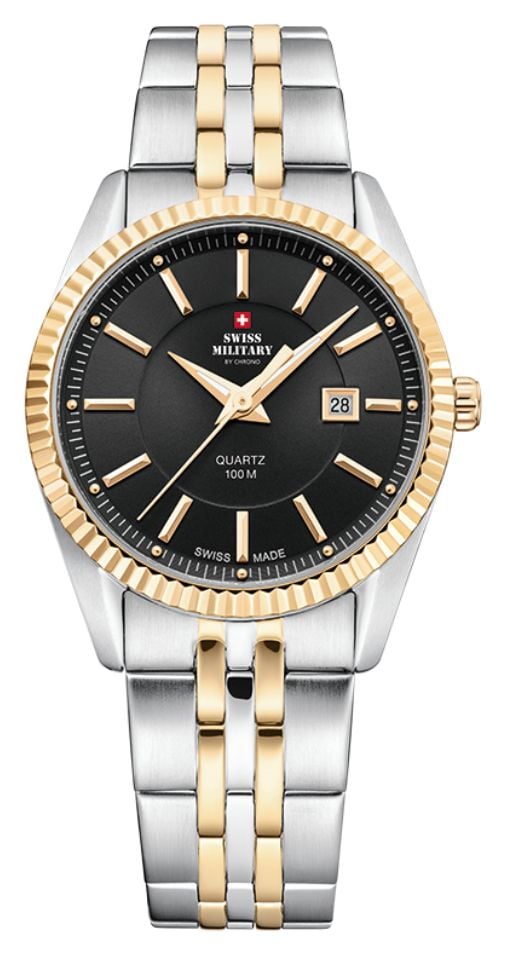 Swiss Military by Chrono SM34066.04 Black Dial Two Tone Watch