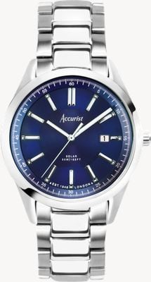 Accurist Men's Everyday Solar (40mm) Blue Dial / Stainless Steel 74019