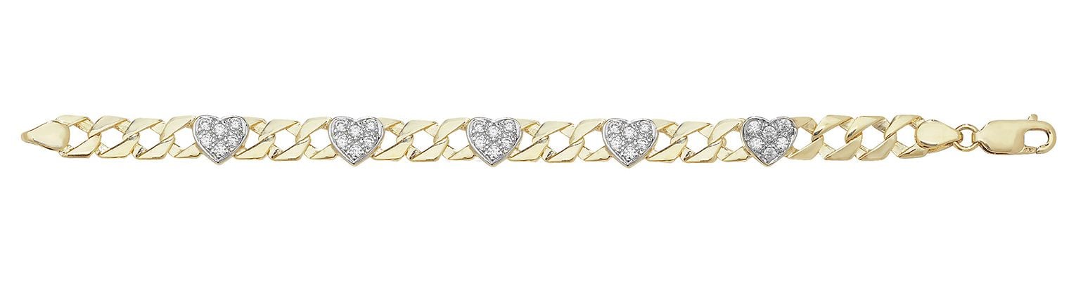 Treasure House BR595/07 Women's 9ct Yellow Gold Hearts Jewellery