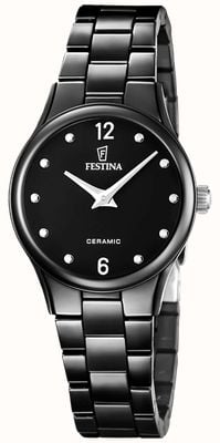 Festina Ceramic Quartz (30.5mm) Black Dial / Black Ceramic Bracelet F20751/7