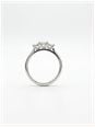 Princess Natural Diamond 18ct White Gold Trilogy Ring JM1372 - alternate view 3