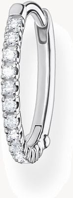 Thomas Sabo Sterling Silver Single Hoop Earring | Silver Stones 15mm CR657-051-14