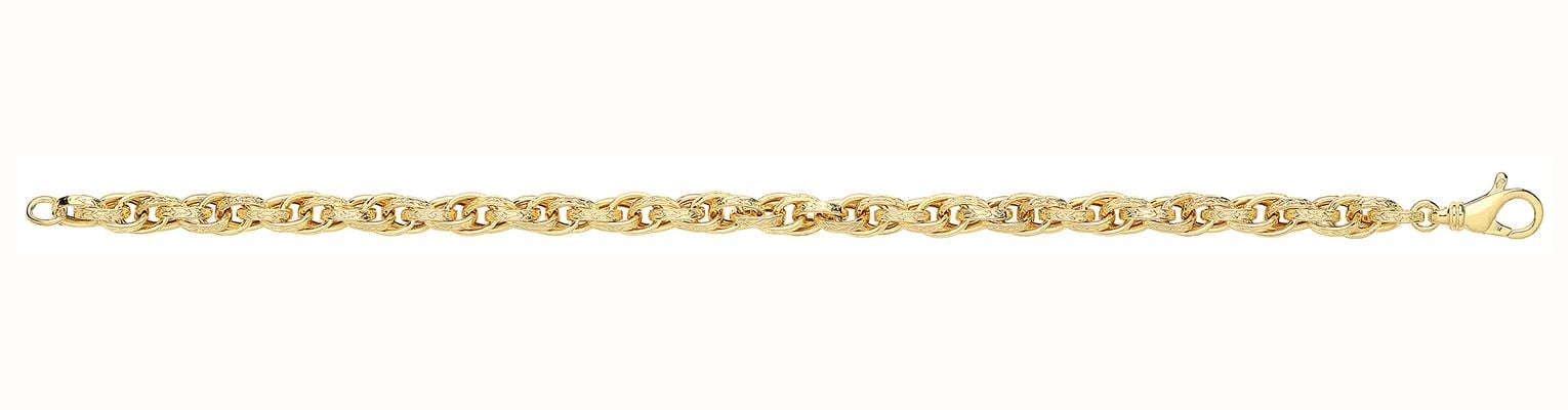 James Moore TH Women's 9ct Yellow Gold Prince Of Wales Hollow Bracelet BR229/07