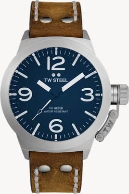 TW Steel Canteen (45mm) Blue Dial / Brown Italian Leather Strap CS102