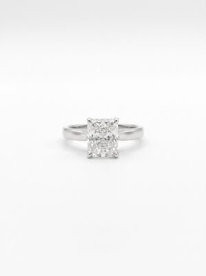 0.70ct Radiant Natural Diamond Platinum Solitaire Ring J40713