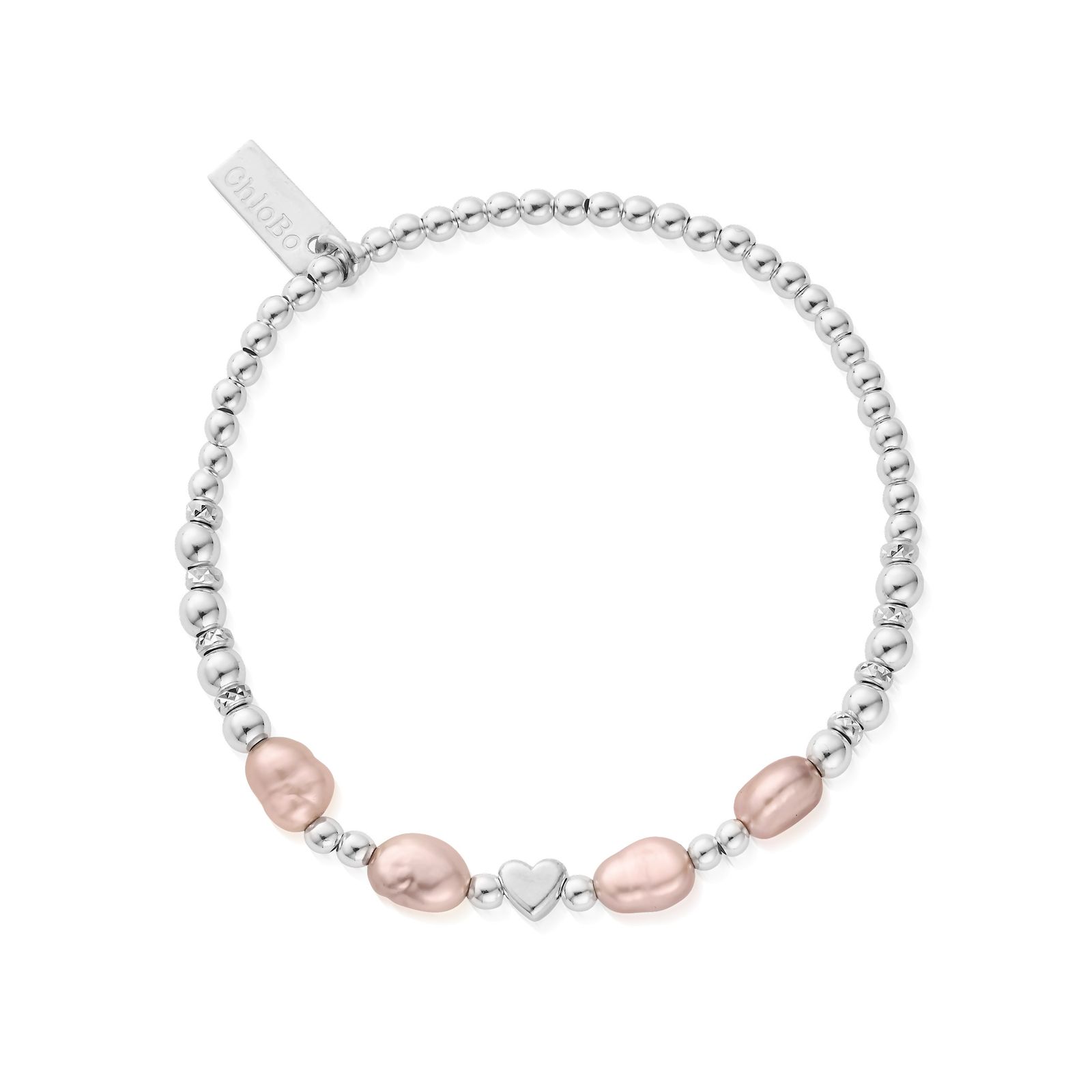 ChloBo SBFRPP ‘With Love’ Pink Pearl Bracelet – 925 Sterling Jewellery