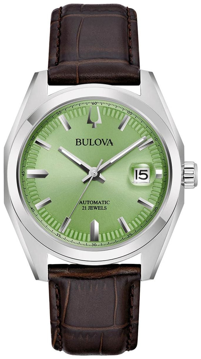 Bulova 96B427 Men’s Surveyor (39mm) Green Dial / Brown Watch