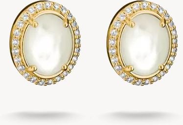 Thomas Sabo Ear Studs Mother-of-Pearl White Zirconia Gold Plated H2354-M01-14