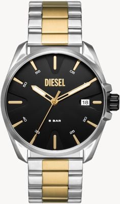 Diesel Men's MS9 (44mm) Black Dial / Two-Tone Stainless Steel Bracelet DZ2196