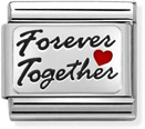 Nomination Classic Forever Together Oxidised Sterling Silver & Steel Enamel Charm 330208/53