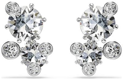 Swarovski Constella Stud Earrings, Round Cut, White, Rhodium Plated 5732253