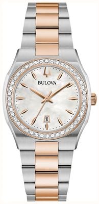 Bulova Women's Surveyor (31mm) Mother-of-Pearl Dial Diamond Bezel / Two-Tone Stainless Steel Bracelet 98R283