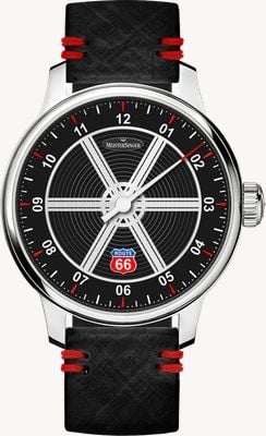 MeisterSinger Edition Route 66 - 1 of 100 (43mm) Matte Black Dial / Black Leather Strap ED-ROUTE66