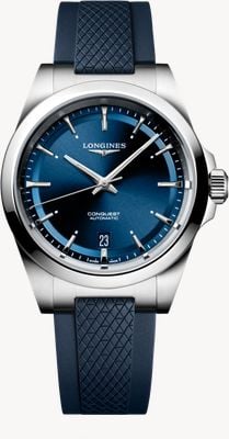 LONGINES Conquest Automatic (38mm) Blue Sunray Dial / Blue Rubber Strap L37204929