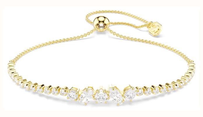 Swarovski Mesmera bracelet, Mixed cuts, White, 18K gold finish 5747939