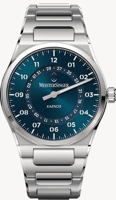 MeisterSinger Kaenos Open-Date Automatic (40mm) Sunburst Petrol Blue Dial / Stainless Steel Bracelet KSOD939