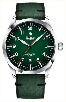 Tutima Glashütte Flieger Automatic (41mm) Night Green Dégrade Dial / Green Horween Leather Strap 6105-29