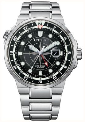 Citizen Eco-Drive Endeavor Dual-Time (44mm) Black Dial / Stainless Steel Bracelet BJ7140-53E