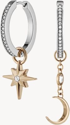 Olivia Burton Signature Celestial Star and Moon Silver Tone Huggie Earrings 24100472