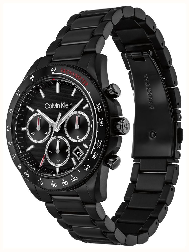 Calvin Klein Sport Luxe Quartz Chronograph (40mm) Black Dial / Black PVD Stainless Steel Bracelet 25200609 - alternate view 3