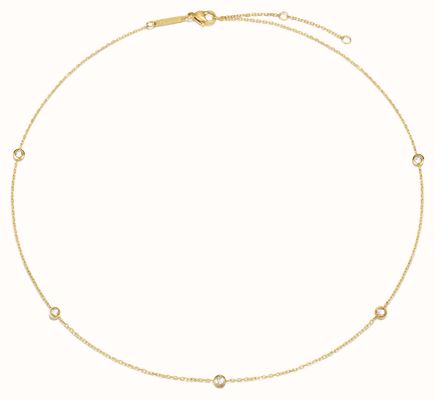 D.LOUISE Multi Stone Chain Gold Plated Necklace NAN-15
