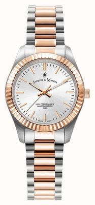 Jacques Du Manoir Inspiration Prime Quartz (31mm) Silver Sunray Dial / Two-Tone Stainless Steel Bracelet JWL03904