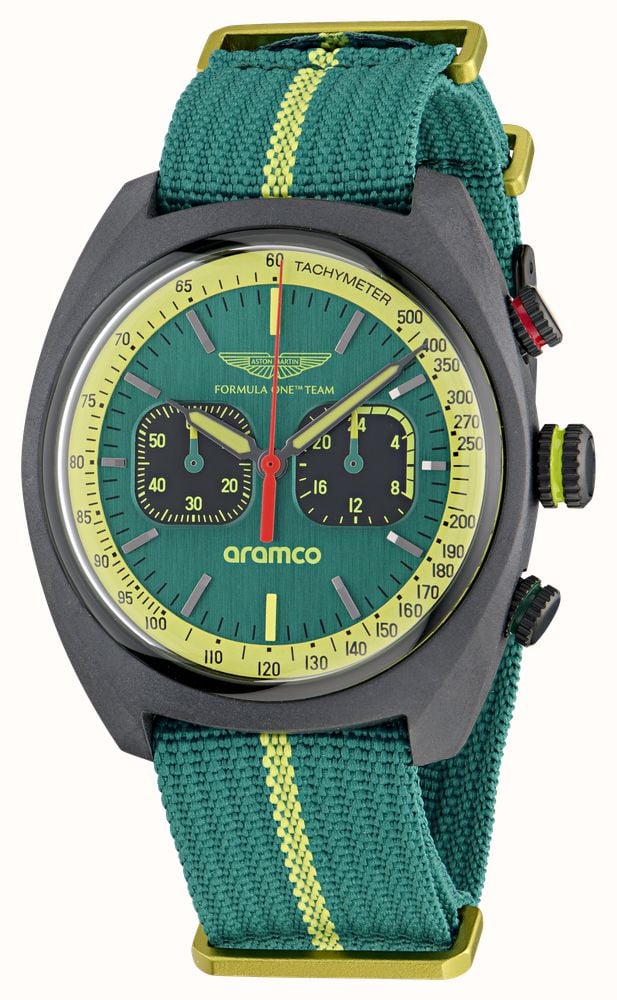 Aston Martin Aramco Formula One™ Team DWF Quartz Chronograph (43mm) Podium Green Dial / Podium Green NATO Strap MTFD1F501 - alternate view 2