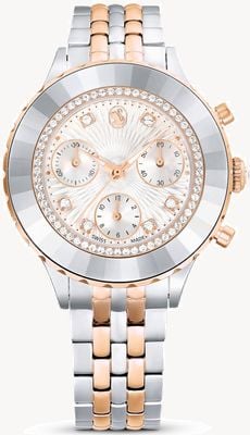 Swarovski Octea Chrono (37mm) White Dial / Two-Tone Stainless Steel Bracelet 5672937
