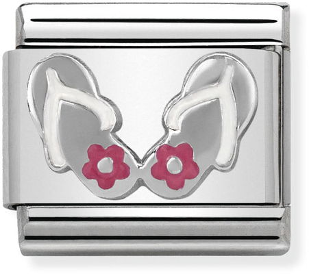 Nomination Classic Flip-Flops Sterling Silver & Steel Enamel Charm 330202/30