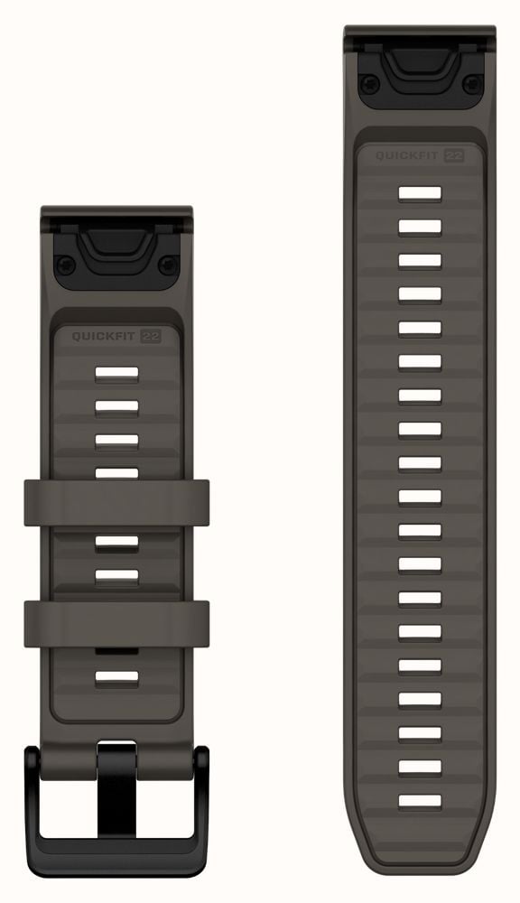 Garmin QuickFit Bands (22mm) Pebble Grey Silicone with Black Hardware - Strap Only 010-14559-00 - alternate view 2