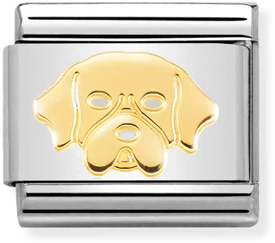 Nomination Classic Golden Retriever Dog 18ct Gold & Steel Charm 030162/56