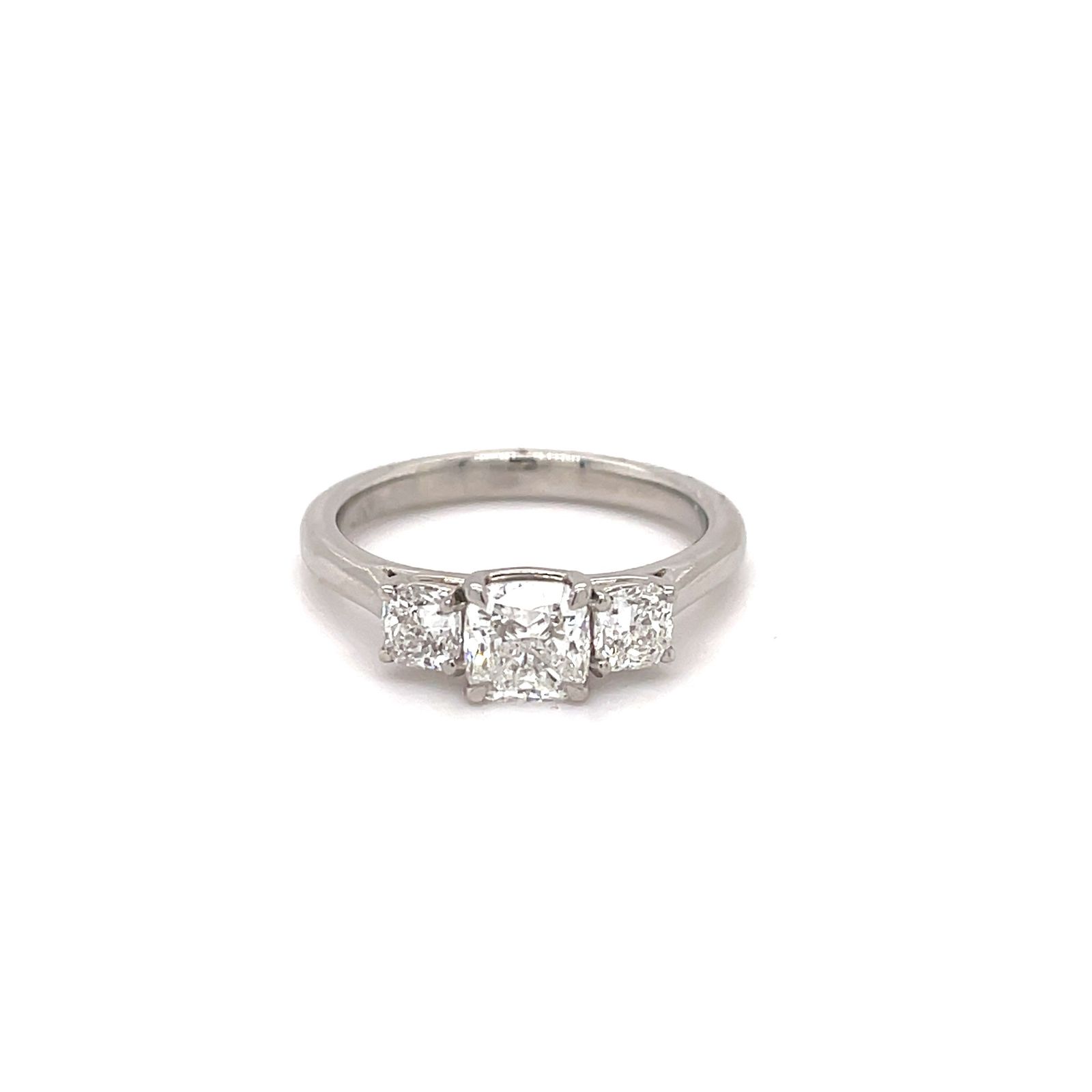 GEMEX TRL22831 GIA Certified Platinum 3 Stone Cushion Cut Jewellery