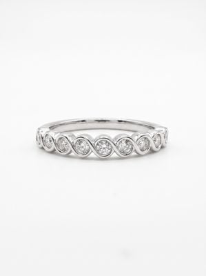 James Moore & Co 0.20ct Round Brilliant Natural Diamond 18ct White Gold Half Eternity Ring J49913