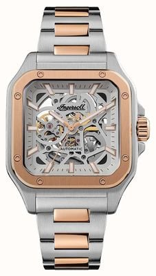 Ingersoll THE OLLIE Automatic (42mm) Silver Skeleton Dial / Two-Tone Stainless Steel Bracelet I14502