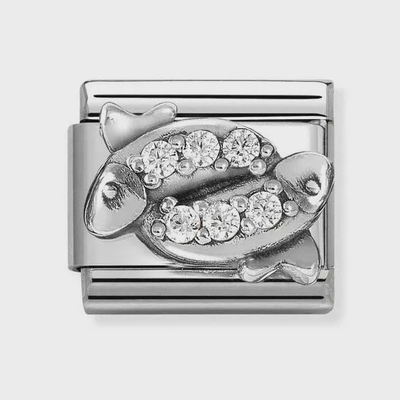 Nomination Classic Pisces Cubic Zirconia Sterling Silver Charm 330326/12