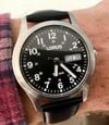 Customer picture of Lorus Classic Day/Date (38mm) Black Sunray Dial / Black Leather RXN79DX9