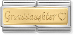 Nomination Classic Granddaughter 18ct Gold & Steel Charm 030710/15