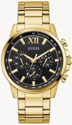 Guess WALKER Multifunction (44mm) Black Sunray Dial / Gold PVD Stainless Steel Bracelet GW0900G3